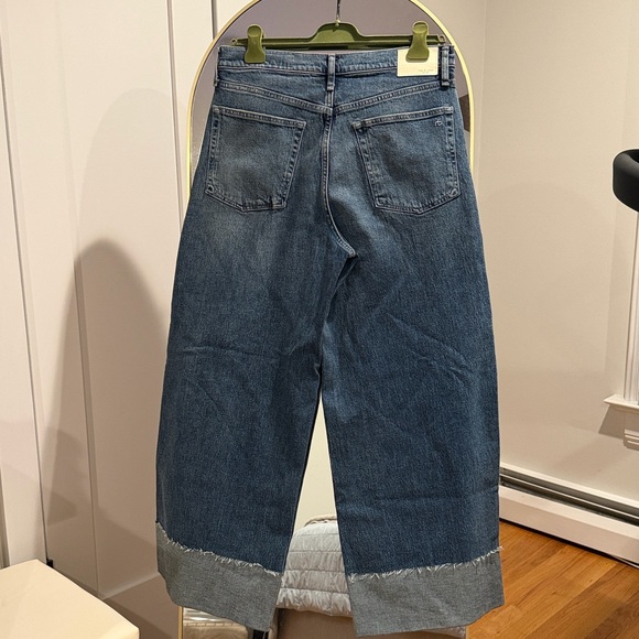 Rag and Bone Wide Cuff Blue Denim Jeans - Picture 6 of 6